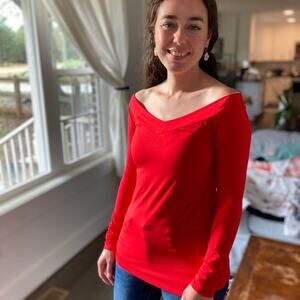 NWOT Sarin Mathews Red Boatneck Top, Size S